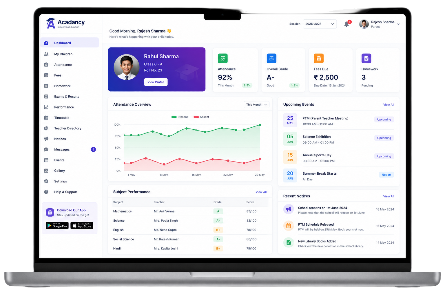 Teacher portal